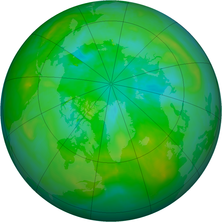 Arctic ozone map for 06 August 2015